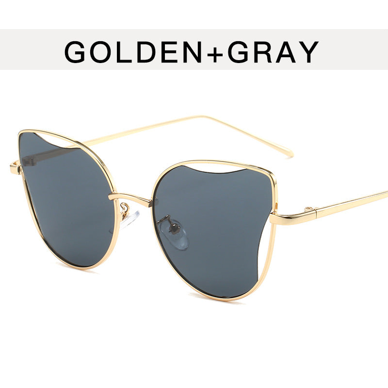 Wholesale Cat Eye Metal Hollow PC Sunglasses